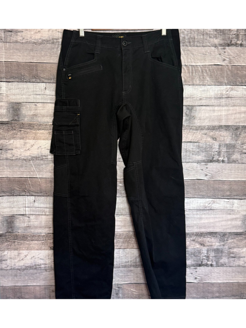 CAT Trademark Cargo Work Pants Mens 34x34 Black Stretch Comfort Pockets